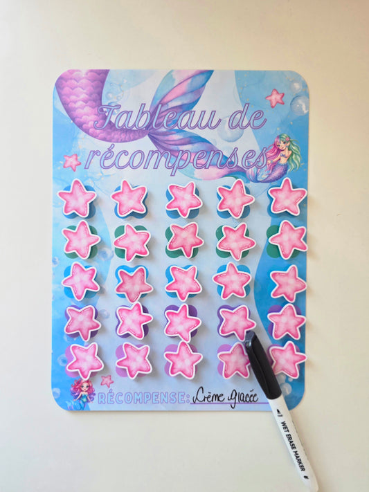 Tableau de récompenses – Petite Sirène (2 à 7 ans)