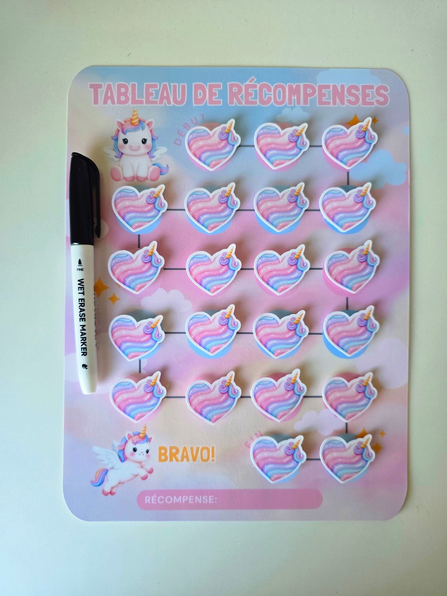 Tableau de récompenses – Licorne (2 à 7 ans)
