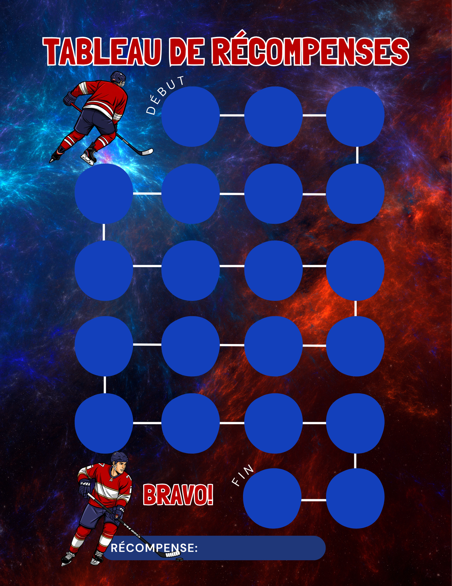 Tableau de récompenses – Fan de Hockey (2 à 7 ans)