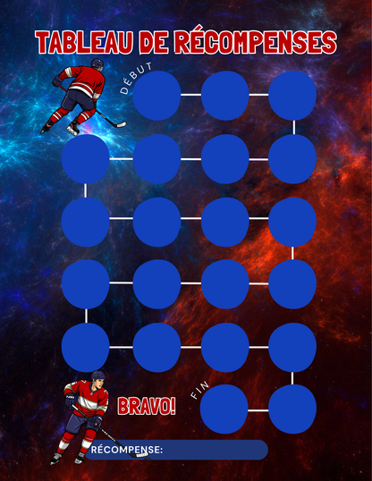 Tableau de récompenses – Fan de Hockey (2 à 7 ans)