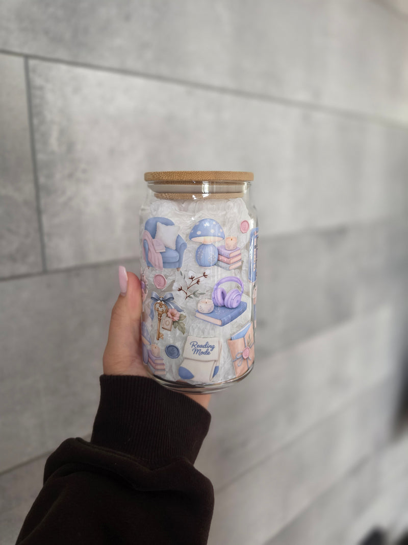 Tasse en verre 16oz - Cozy Cottagecore