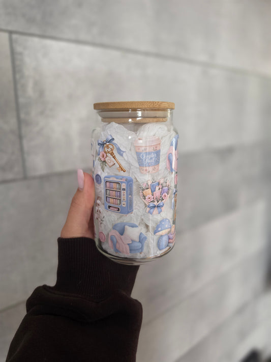Tasse en verre 16oz - Cozy Cottagecore