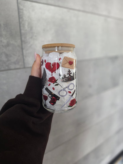 Tasse en verre 16oz - Dark Academia Romance