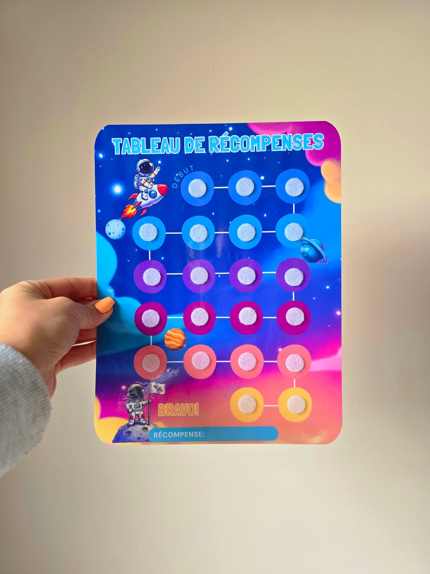 Tableau de récompenses – Mission Espace (2 à 7 ans)